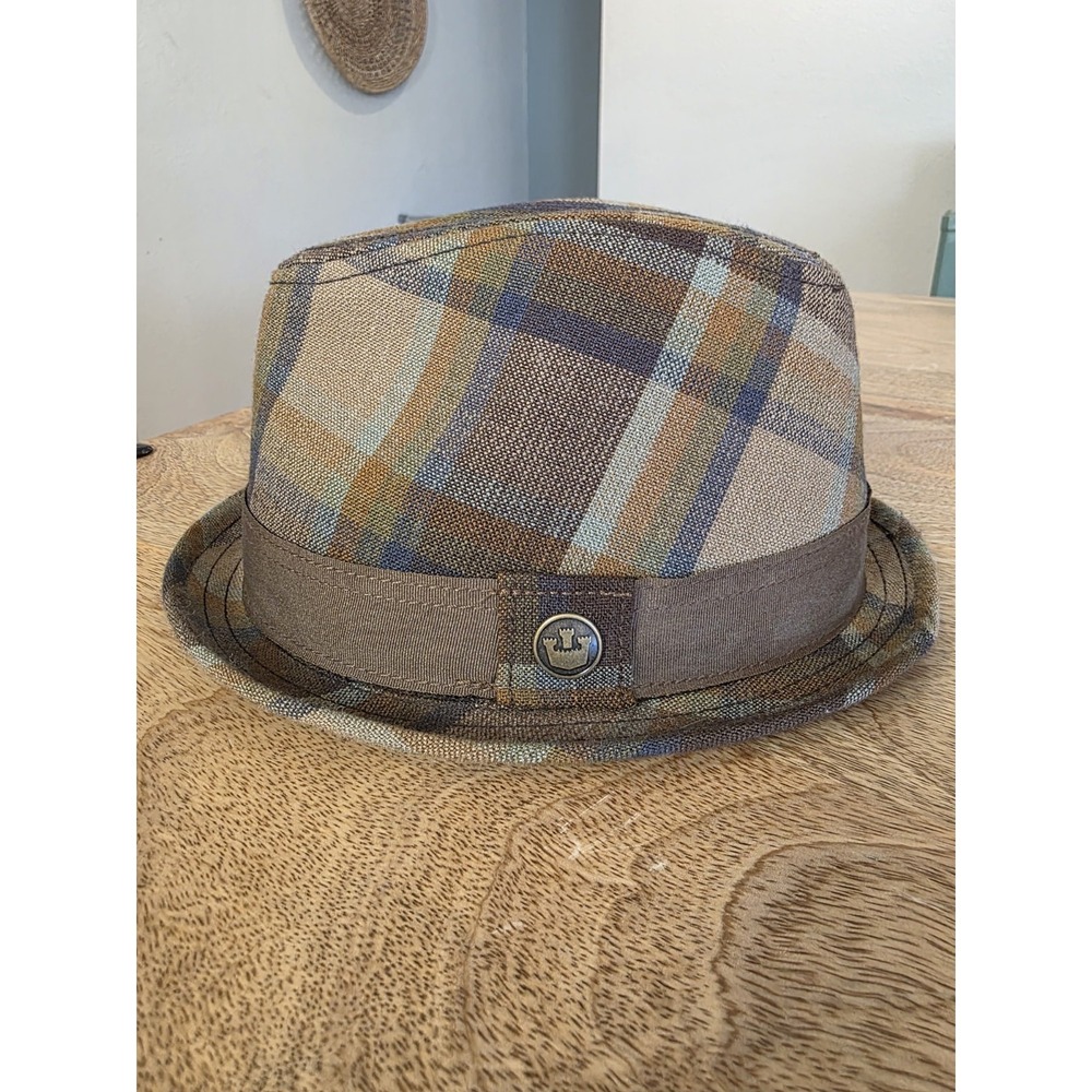 Goorin Bros Plaid Fedora Men's Hat - One Size.  (M) Brown‎ Orange Blue
